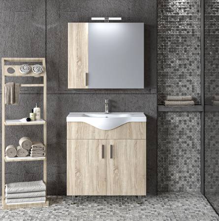 Σετ Έπιπλο Μπάνιου SIENA SONOMA 75 9SSI075SN0W Πάγκο 72x34x83cm