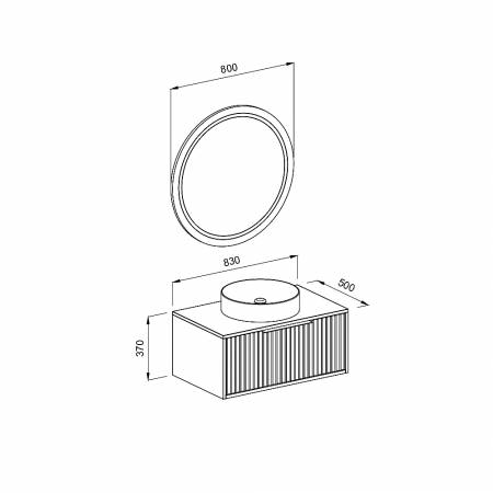 Σετ Έπιπλο Μπάνιου HOLE Λευκό MDF 18mm Λάκα 85 9SHOL085WHM