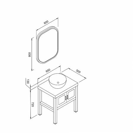 Σετ Έπιπλο Μπάνιου LONDON Λευκό MDF 18mm Λάκα 65 9SLON065WHM
