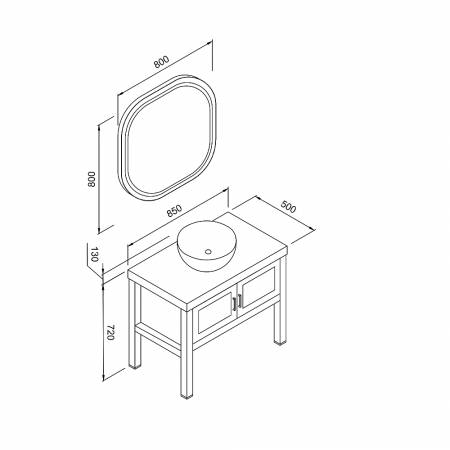 Σετ Έπιπλο Μπάνιου LONDON Λευκό MDF 18mm Λάκα 85 9SLON085WHM