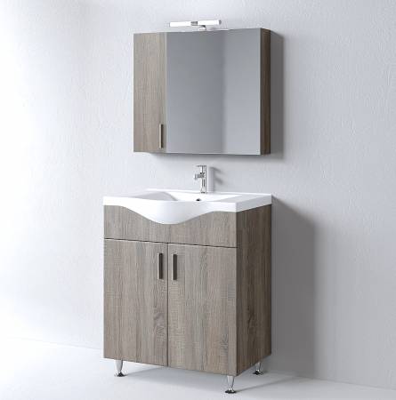 Σετ Έπιπλο Μπάνιου SIENA SONOMA DARK 75 9SSI075SD0W Πάγκο 72x34x83cm