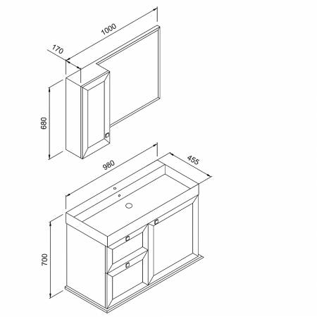 Σετ Έπιπλο Μπάνιου STELLA Λευκό MDF 18mm Λάκα 100 9SSTE100WHM
