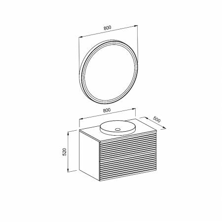 Σετ Έπιπλο Μπάνιου VIEN Ανθρακί MDF 18mm Λάκα 80 9SVIE080ANBM