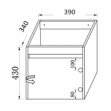 Σετ Πάγκου REA 40 cm. Κόντρα Πλακέ Θαλάσσης (Plywood) χρ.CAPUCCINO κωδ. S3BREA040CAP