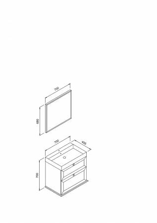 Πάγκος STELLA Λευκό MDF 18mm Λάκα 70 S3BSTE070WM 70x45.5x70cm