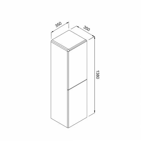 Στήλη KUZEY Λευκό MDF 18mm Λάκα 35 3CKUZ035WHM κρεμαστή