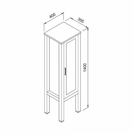 Στήλη LONDON Μαύρη MDF 18mm Λάκα 40 3CLON040BLM