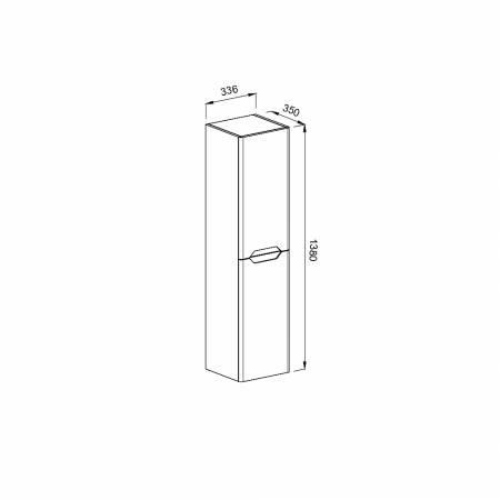Στήλη PERLA Ανθρακί/Λευκό MDF 18mm Λάκα 34 3CPER034ANM κρεμαστή
