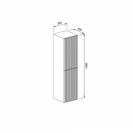 Στήλη Vien Ανθρακί MDF 18mm Λάκα 35 3CVIE035ANBM κρεμαστή